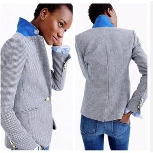J. Crew navy houndstooth Campbell blazer with gold buttons